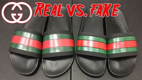 real vs fake gucci slides white|gucci knockoff slides.